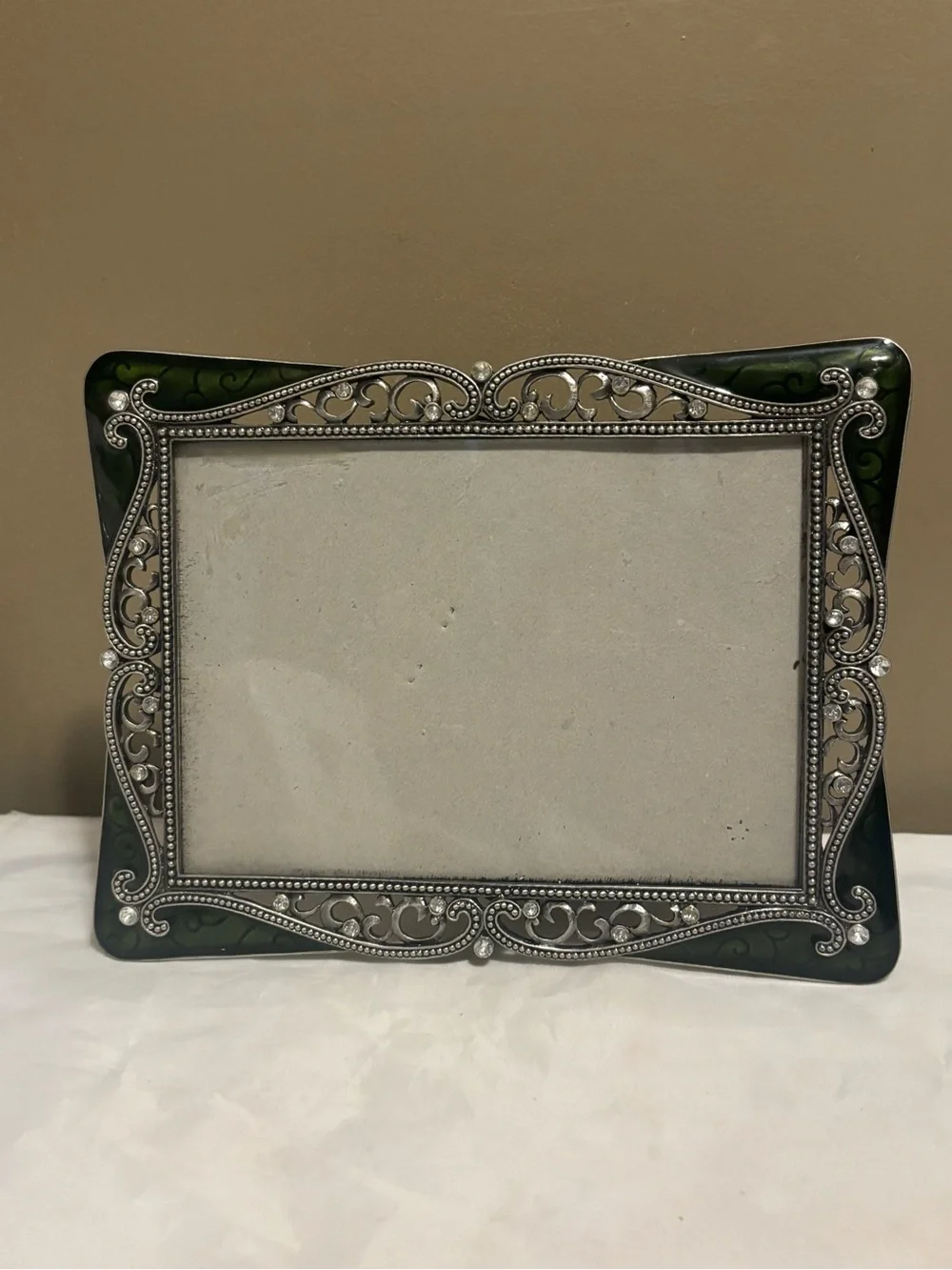 Decorative Green and Silver Ornate Picture Frame - Home Accents
